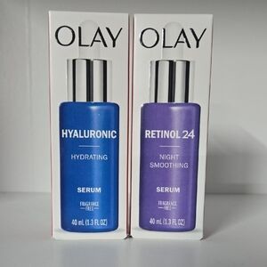 OLAY Hyaluronic and Retinol 24 Serum Duo - Blue and Purple